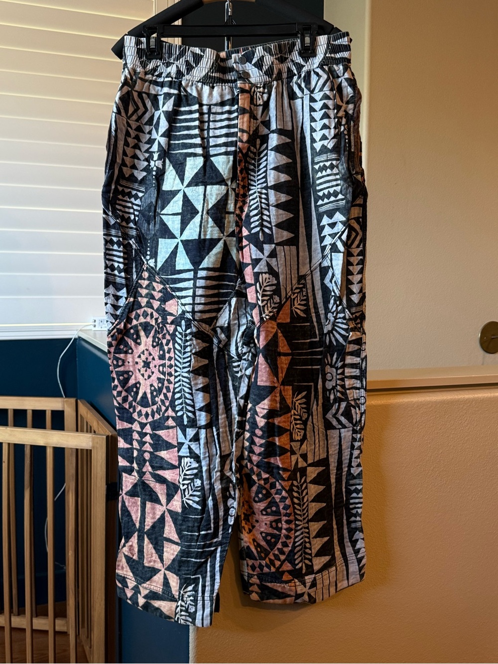 FP Movement by Free People Black & Brown Geometric Wide-Leg Pants - Picture 2 of 6
